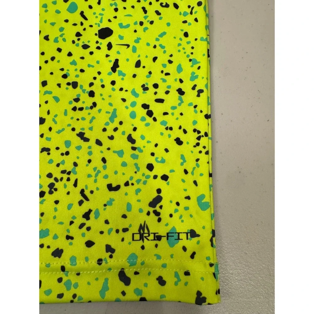 Nike 3 Brand T-Shirt Boys Small Volt Neon‎ Splatter Dri-FIT Sport Top NEW